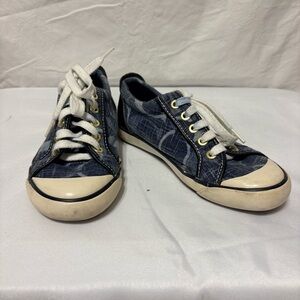 Vintage Coach Barrett Poppy canvas lace-up sneakers in a denim blue